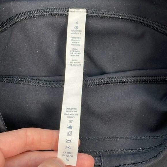 Lululemon Train Times Crop Leggings 17" Black Training Gym Work Out Sz 6 - Picture 12 of 13